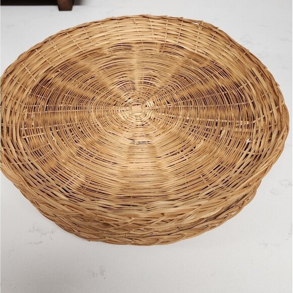 Picnic paperplate Bambo Holders Wicker Decor Vintage - Picture 4 of 7